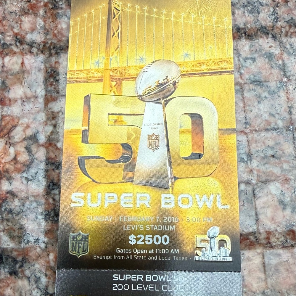 Used Super Bowl 50  Ticket stub